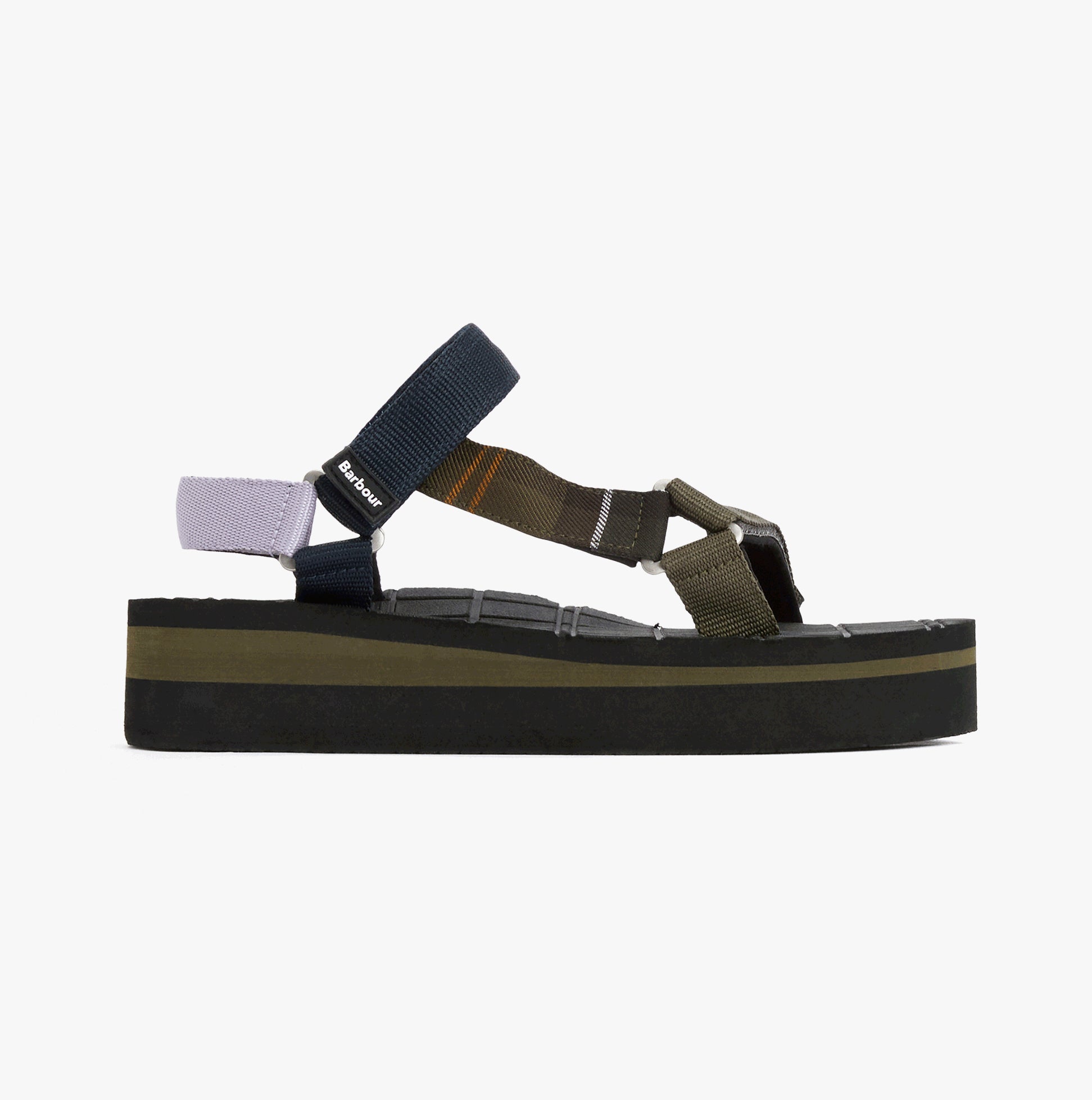 Barbour MILA Womens Ankle Strap Sandals Olive/Navy/Classic Tartan