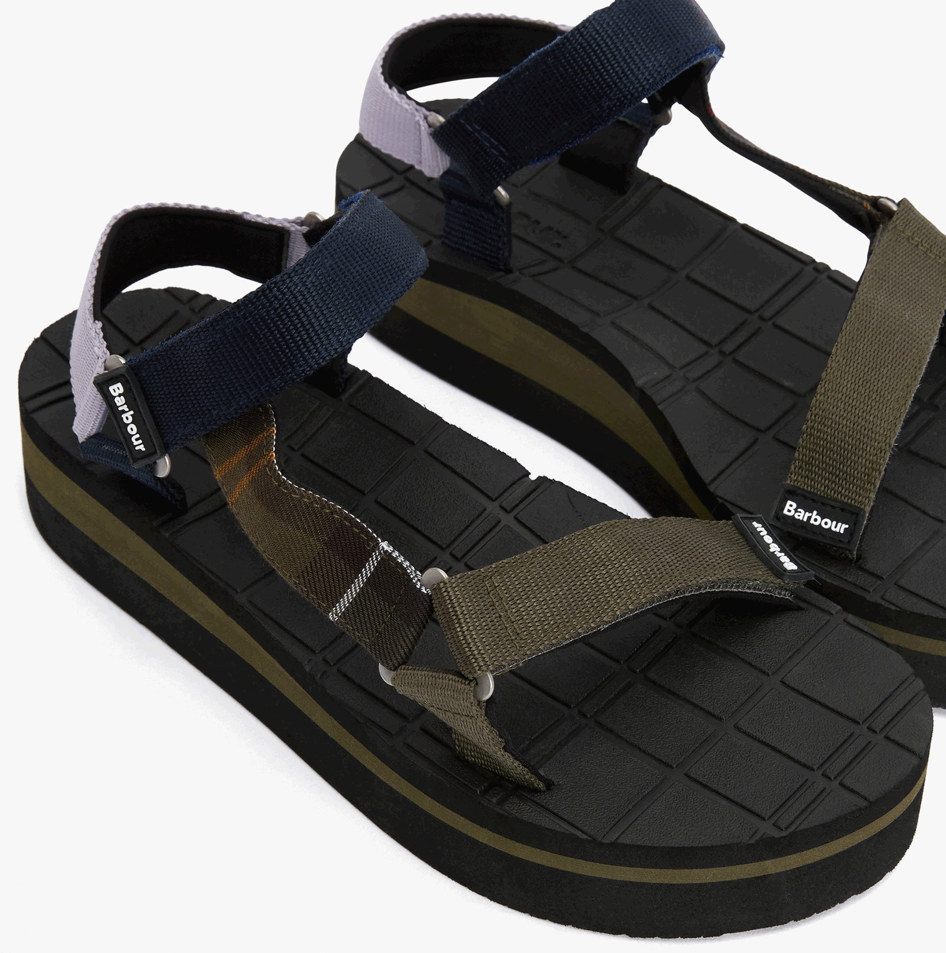Barbour MILA Womens Ankle Strap Sandals Olive/Navy/Classic Tartan