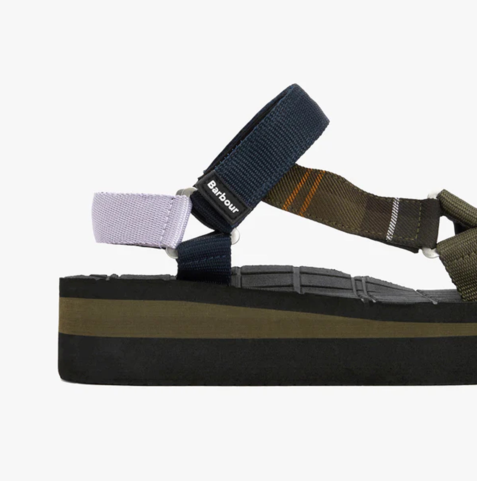 Barbour MILA Womens Ankle Strap Sandals Olive/Navy/Classic Tartan