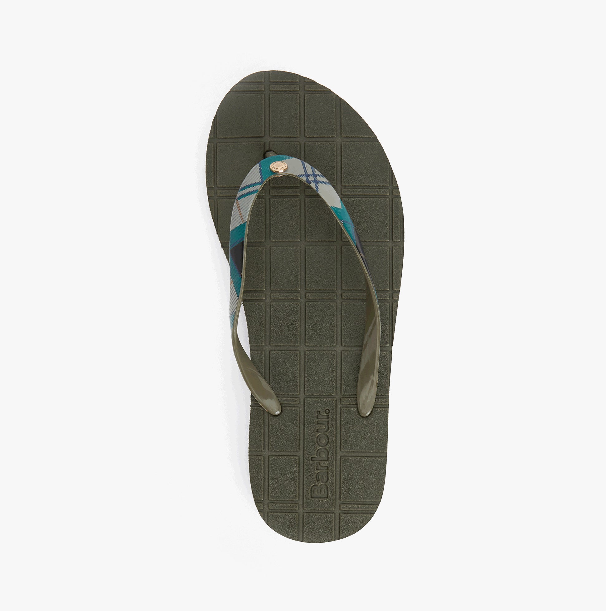 Barbour TILDA POST Womens Toe-Post Sandals Olive/Ancient Tartan