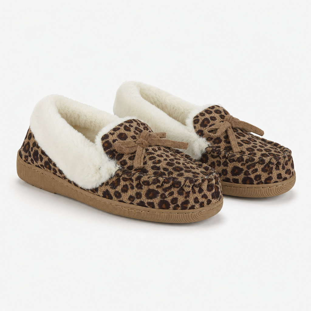 Jo & Joe MAIA Womens Moccasin Slippers Leopard