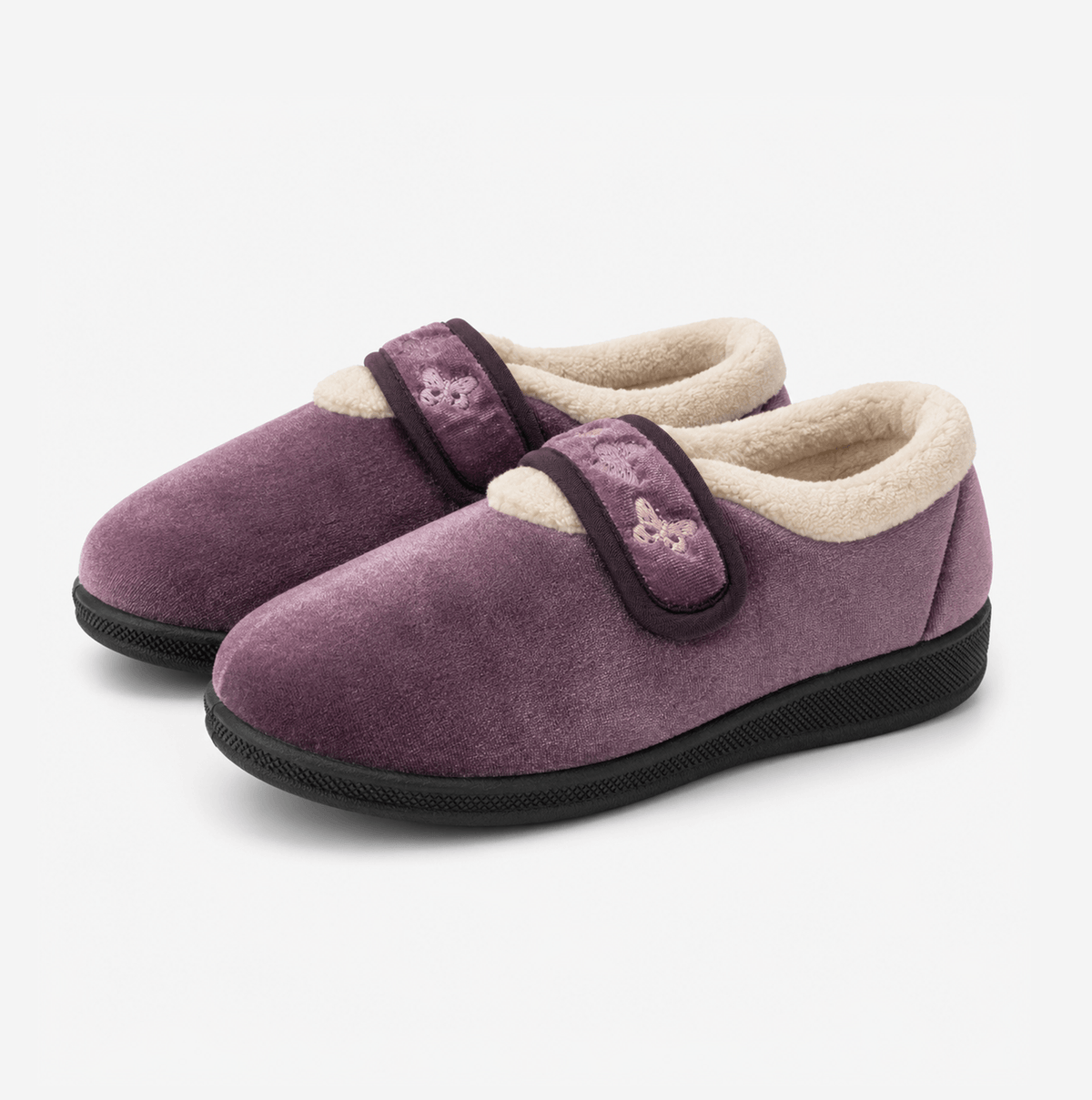 Jo & Joe MATILDA Womens Touch Fasten Slippers Lilac