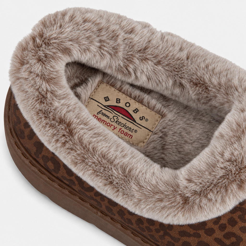 Skechers BOBS KEEPSAKES LITE Womens Full Slippers Leopard