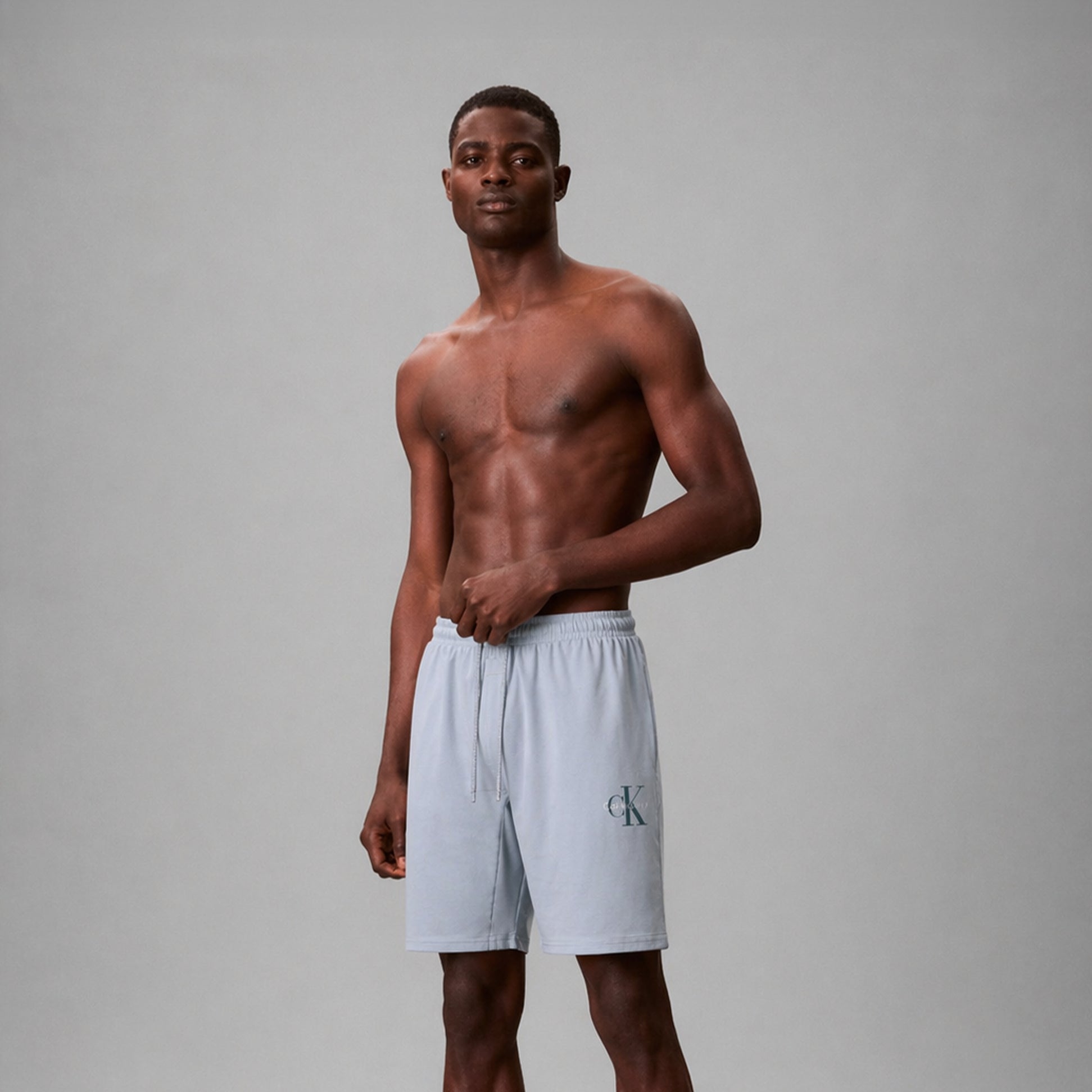 Calvin Klein MONOGRAM SLEEP SHORT Mens Shorts Ballad Blue