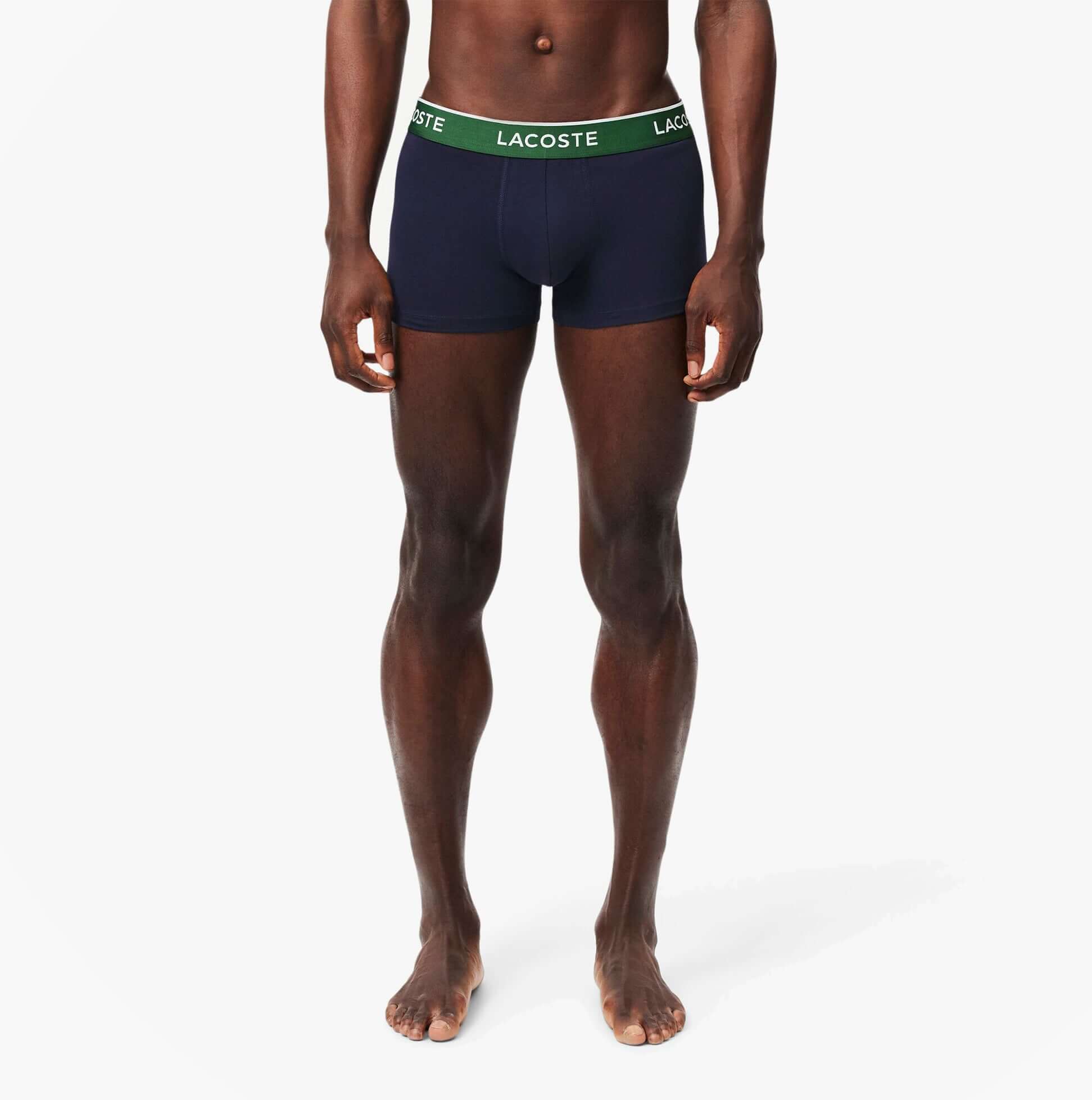 Lacoste 3 Pack Trunks Mens Trunks Navy Blue/Green/Red/Navy Blue