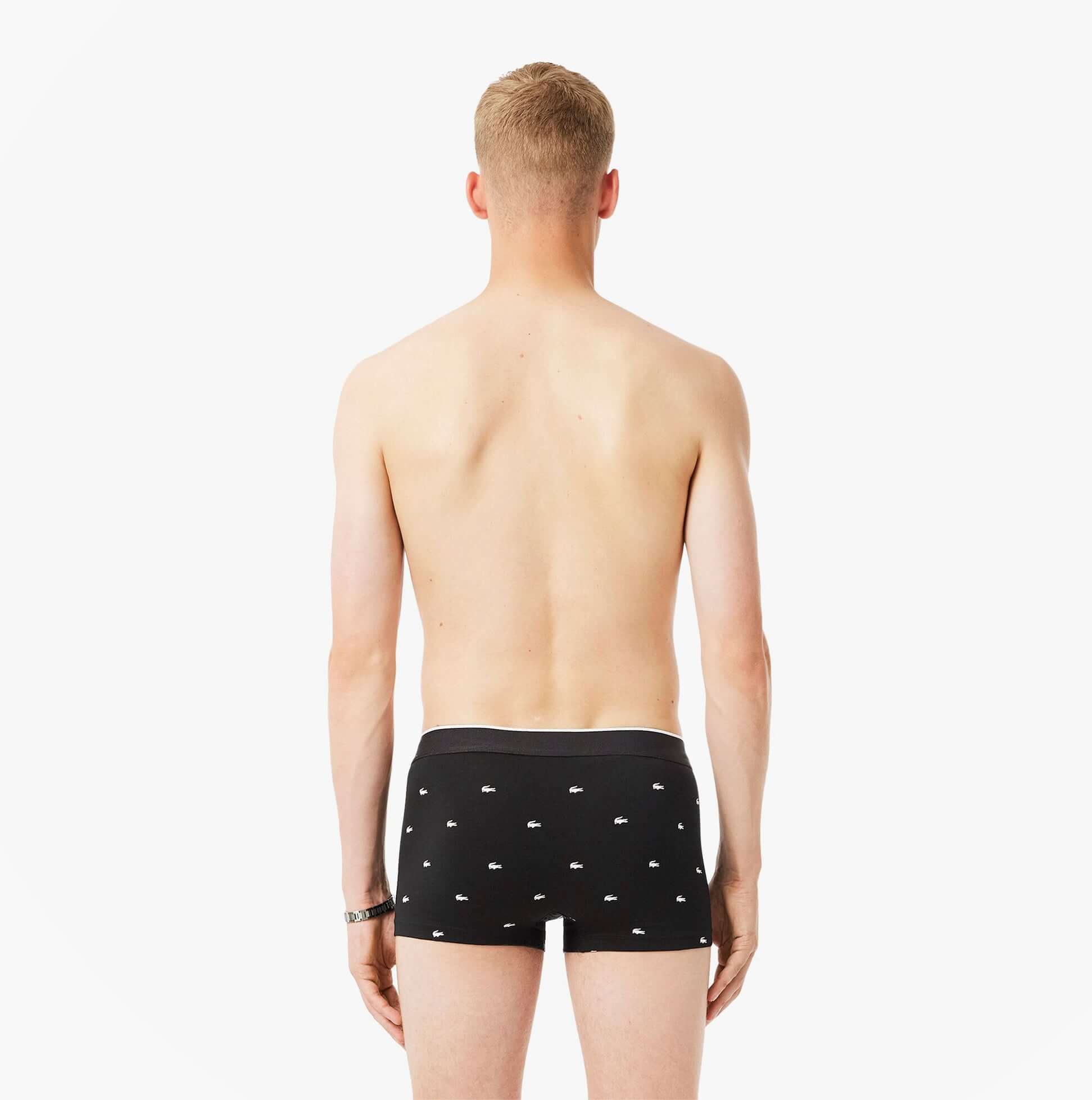 Lacoste 3 Pack Trunks Mens Trunks Black