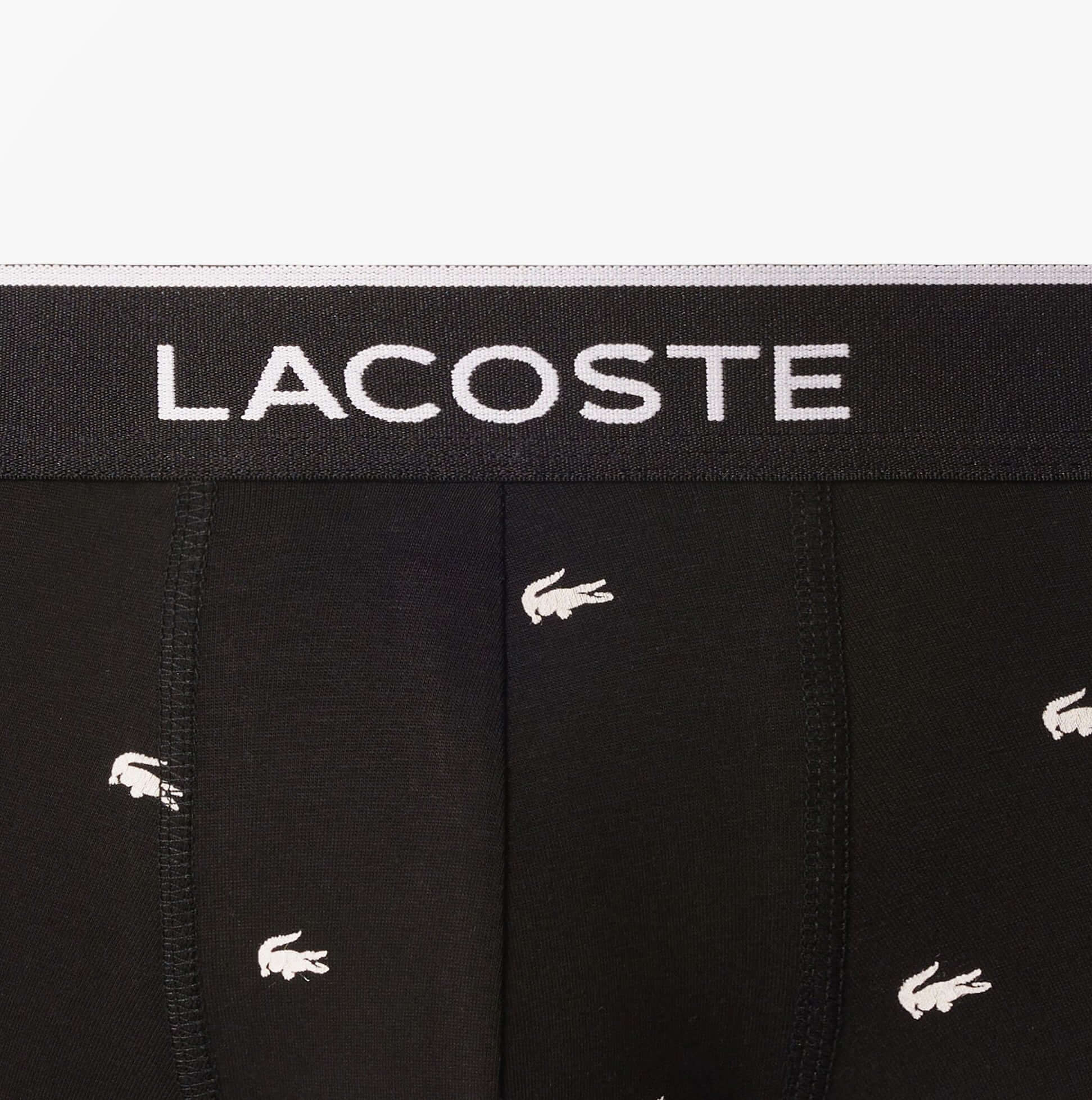 Lacoste 3 Pack Trunks Mens Trunks Black