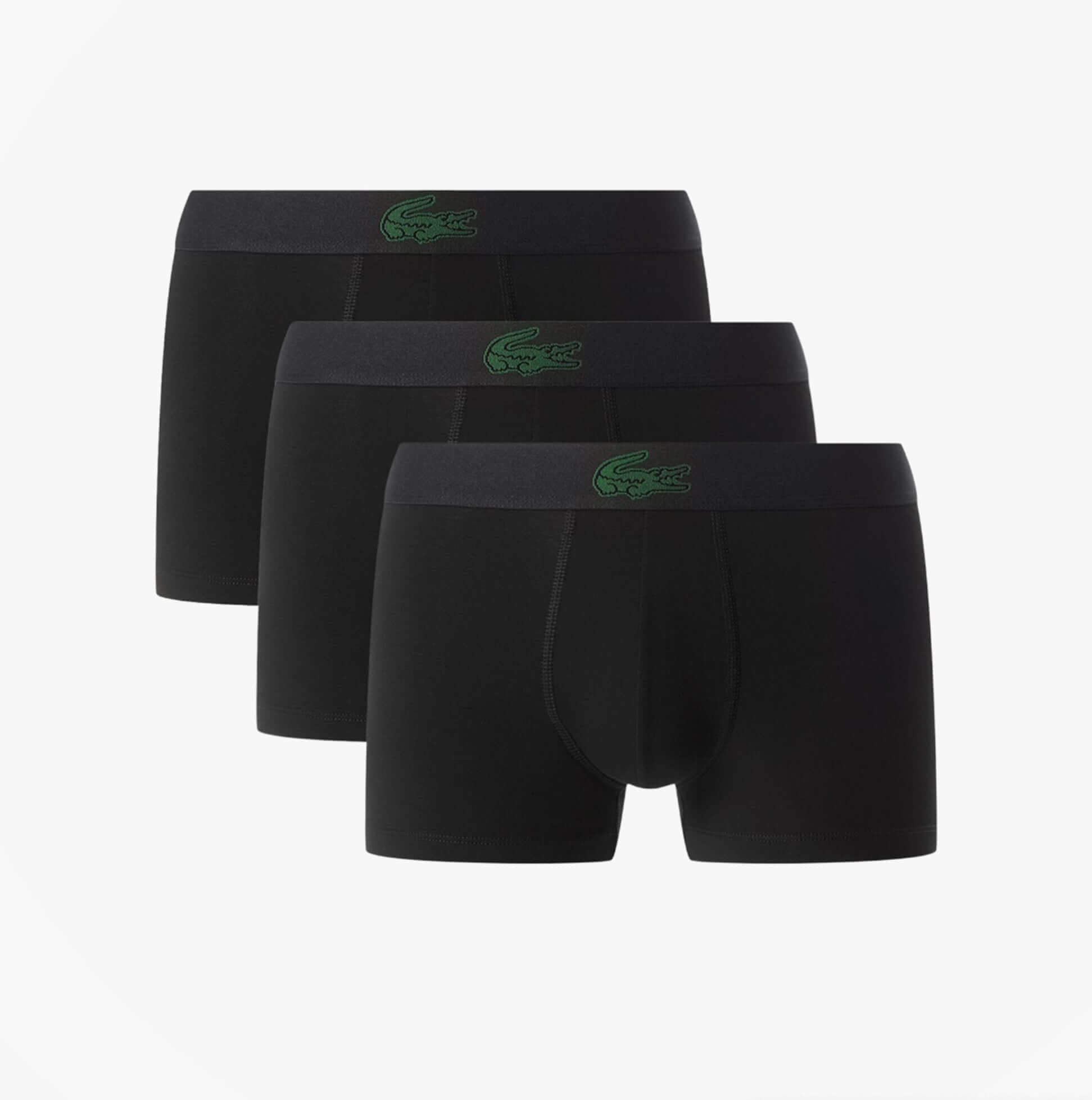 Lacoste 3 Pack Trunks Mens Trunks Black