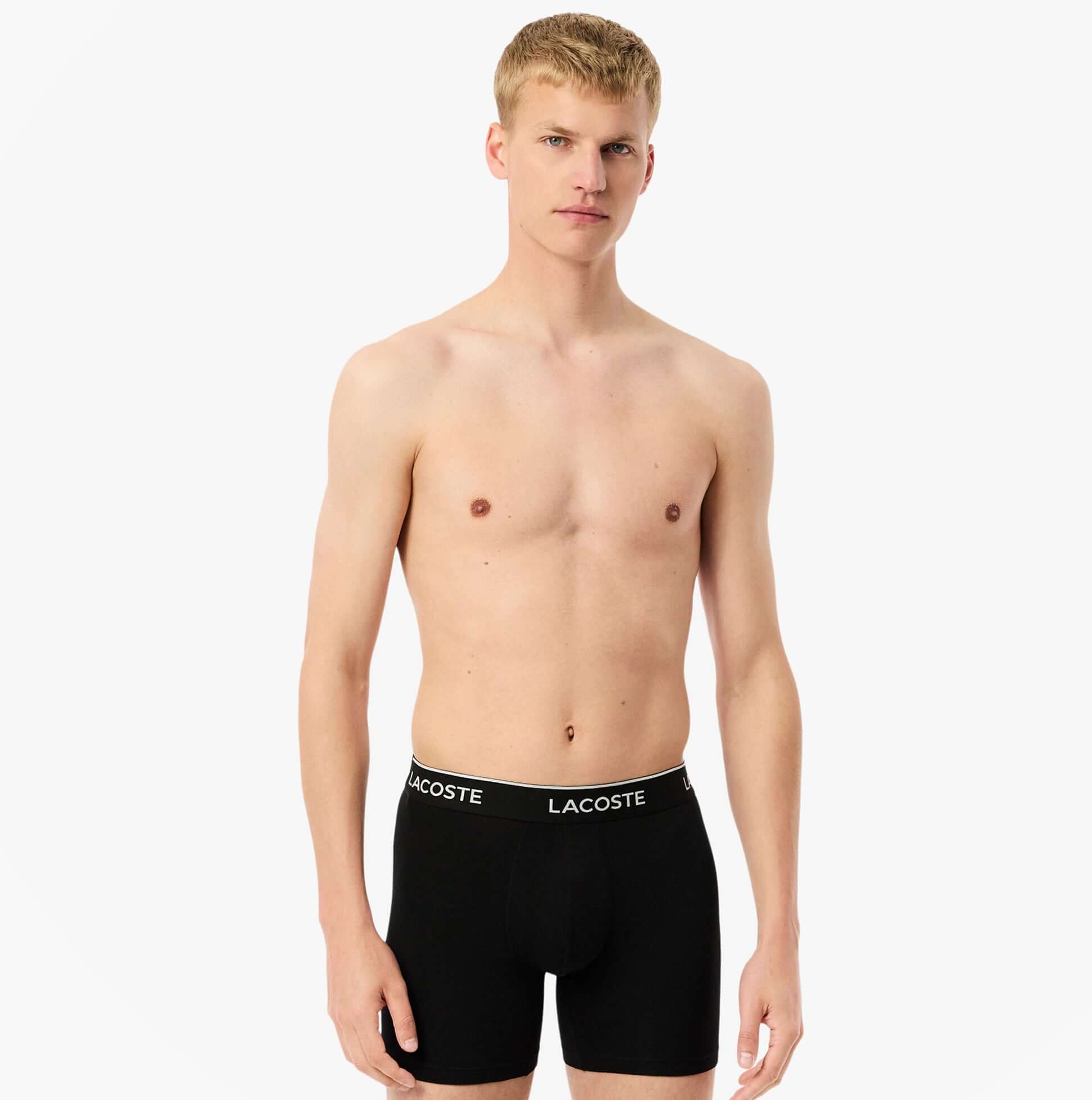 Lacoste 3 Pack Boxer Briefs Mens Boxer Briefs Black