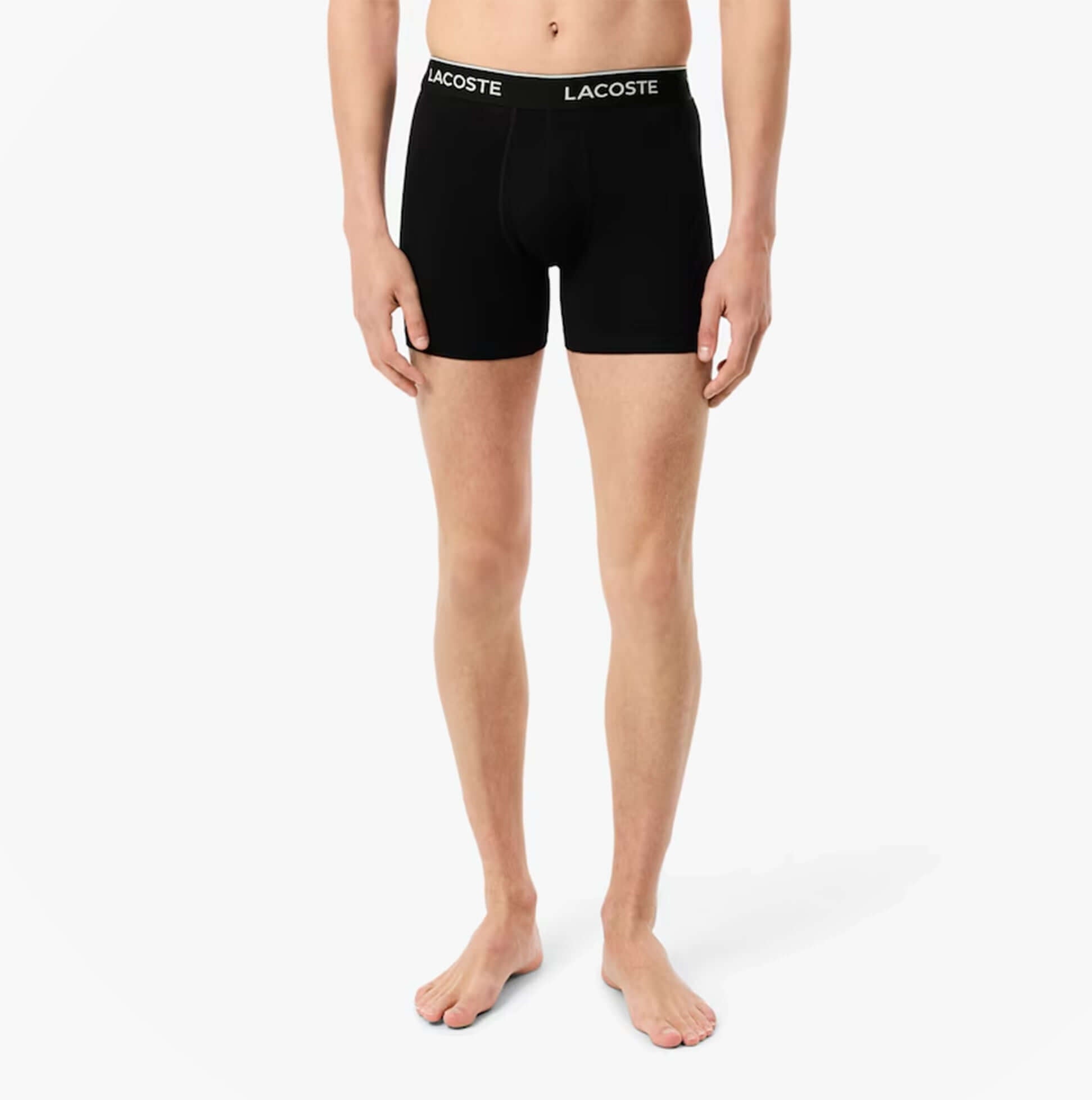 Lacoste 3 Pack Boxer Briefs Mens Boxer Briefs Black/White/Silver Chine