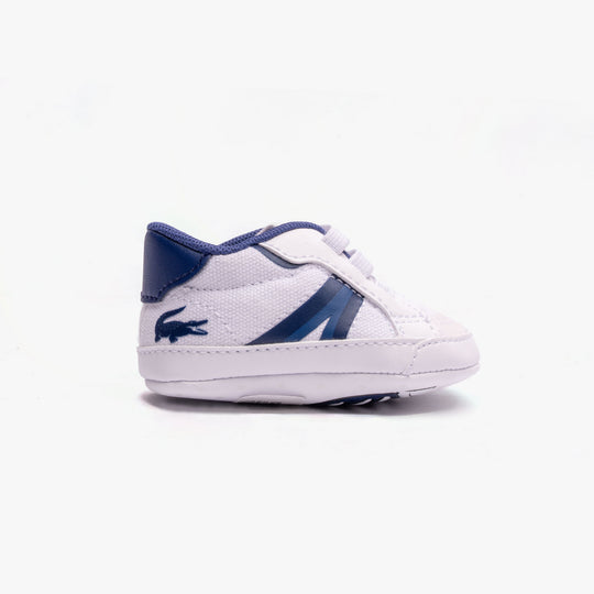 Lacoste L004 CRIB Unisex Kids Casual Trainers White/Blue