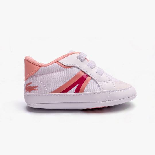 Lacoste L004 CRIB Unisex Kids Casual Trainers White/Pink