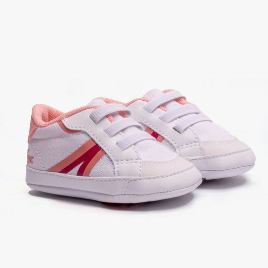 Lacoste L004 CRIB Unisex Kids Casual Trainers White/Pink