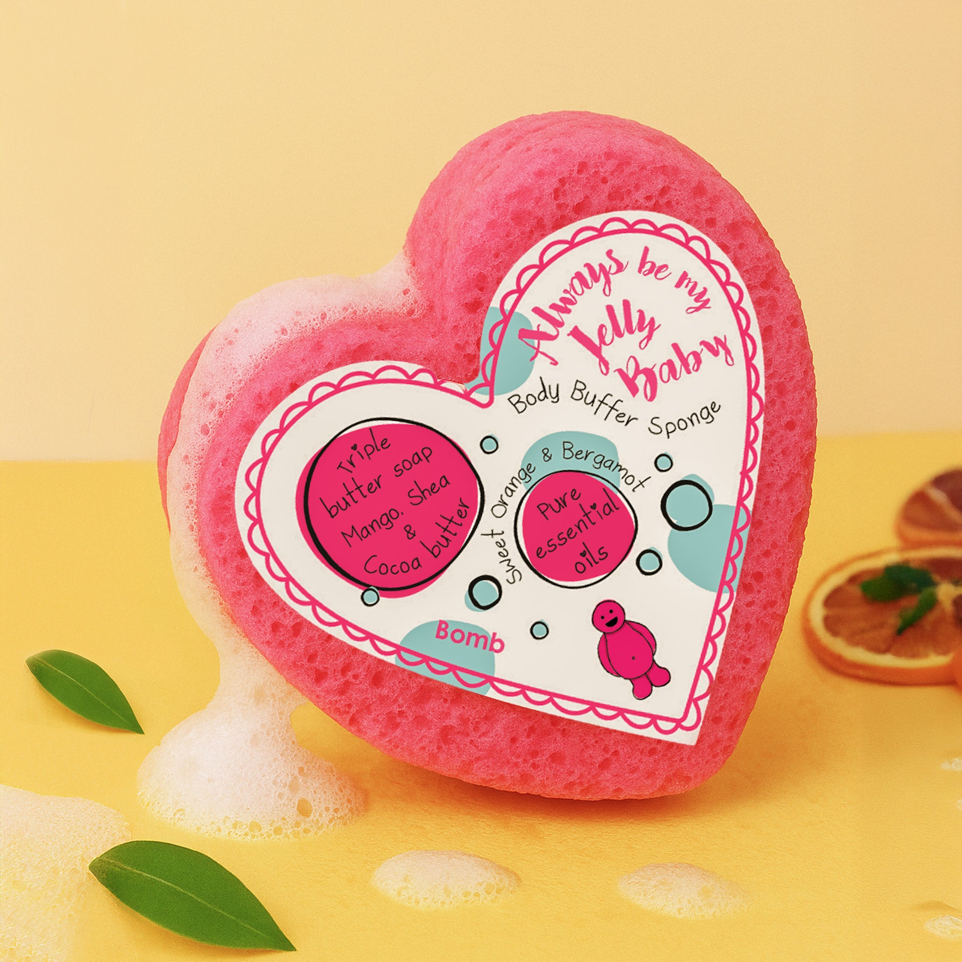 Bomb Cosmetics Always Be My Jelly Baby Body Buffer Soap Shower Sponge