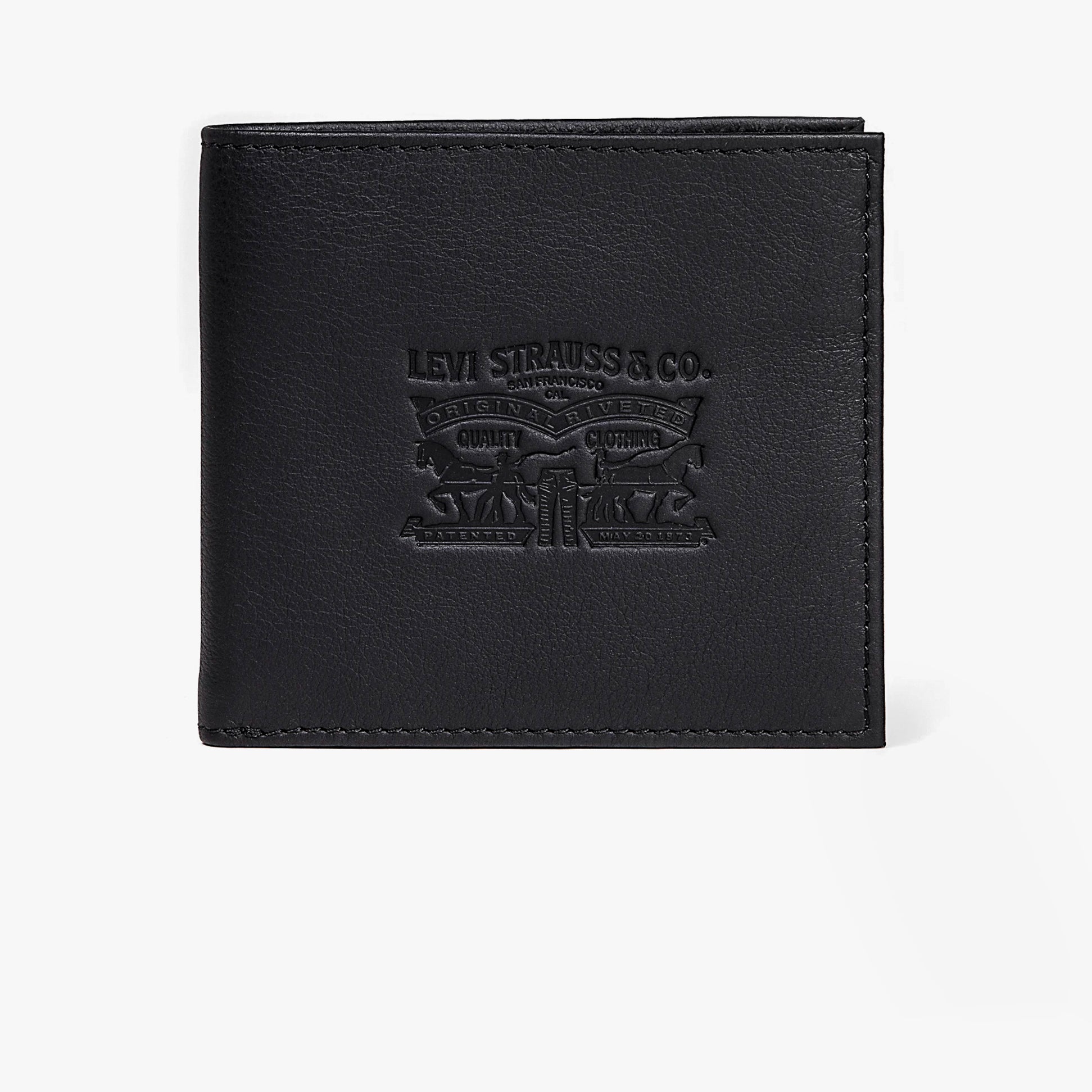 Levi's VINTAGE TWO HORSE BIFOLD COIN Mens Wallet Black