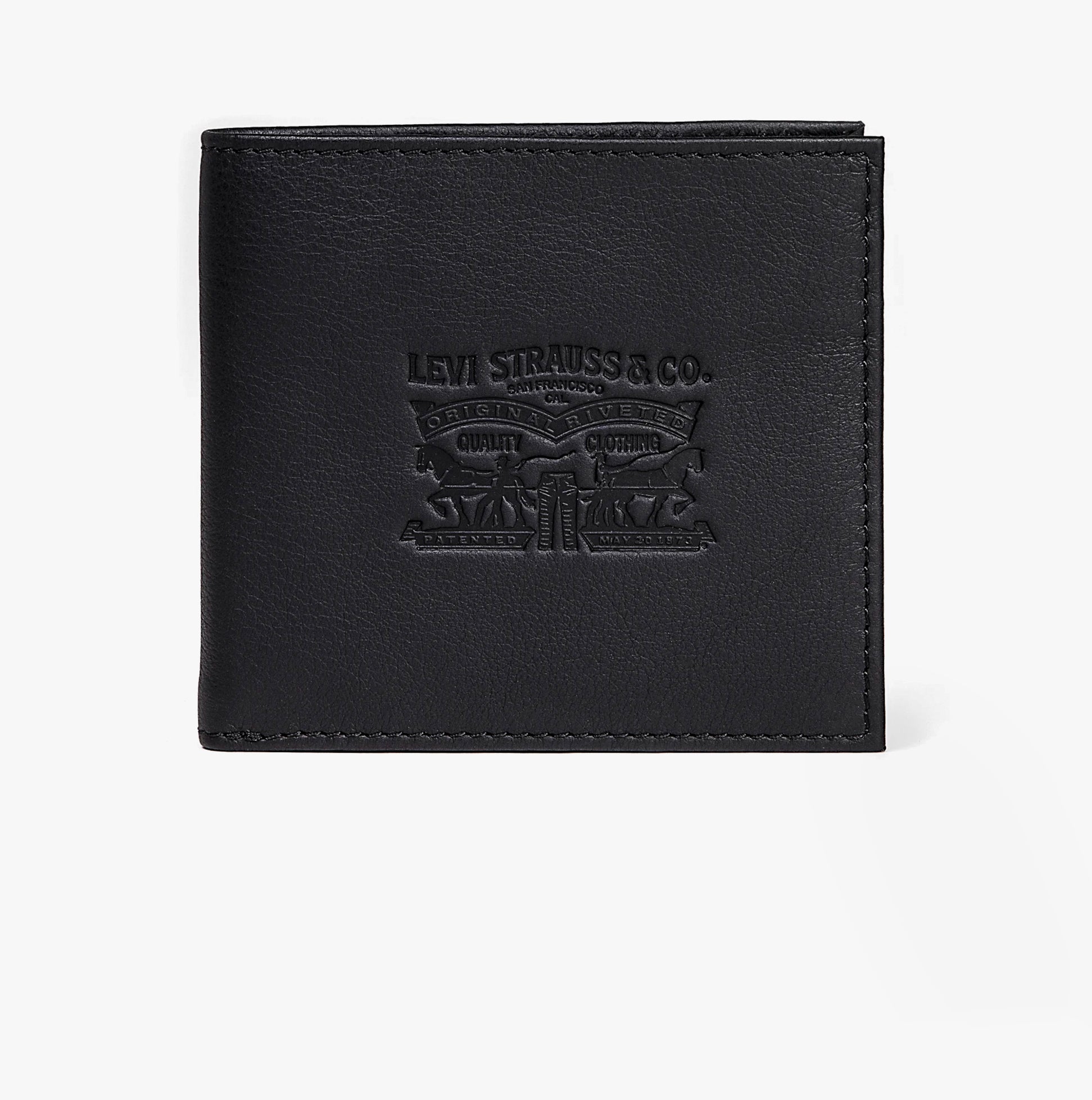 Levi's VINTAGE TWO HORSE BIFOLD COIN Mens Wallet Black