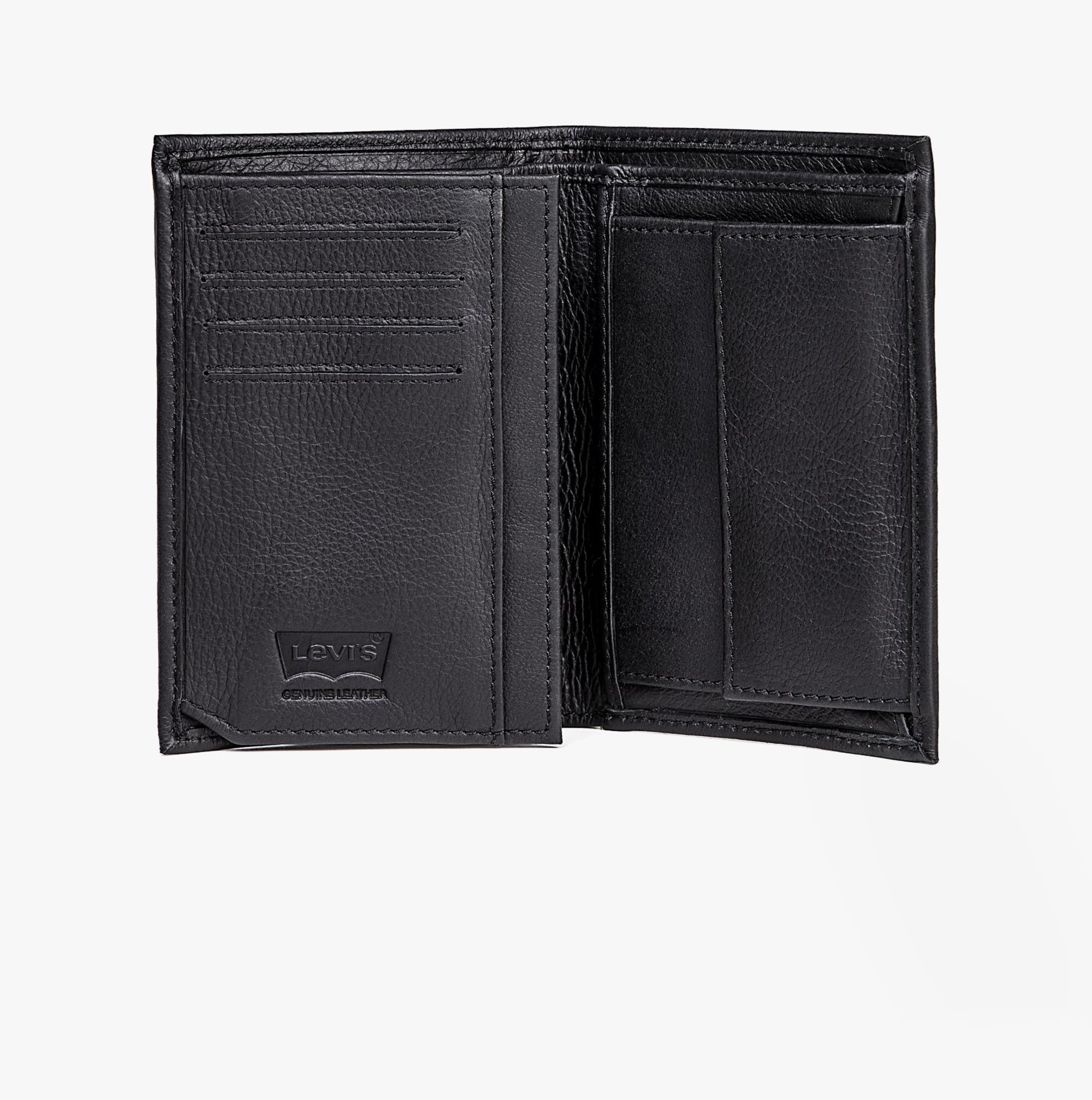 Levi's VINTAGE TWO HORSE VERTICAL COIN Mens Wallet Black