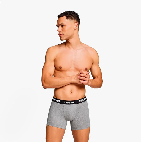 Levi's REPEAT LOGO Mens 3-Pack Trunks Middle Grey Melange