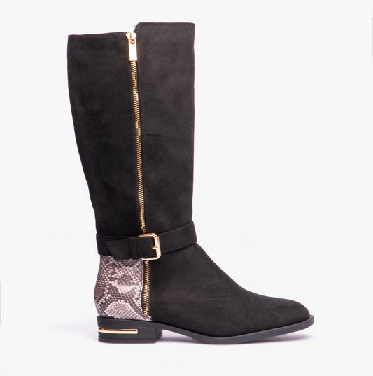 Lotus HARPER Womens Boots Black Microfibre/Snake