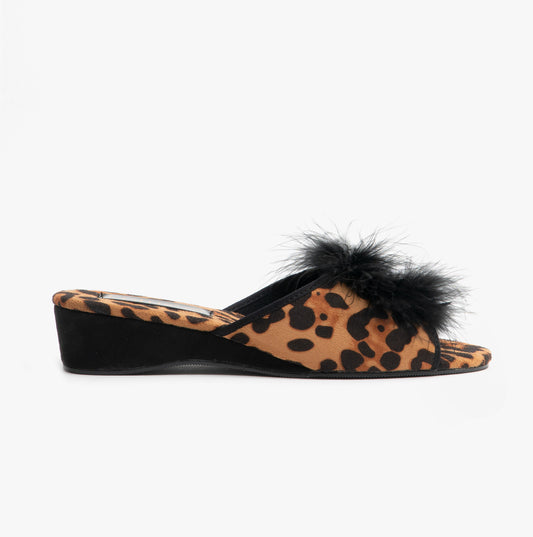 Lotus ALLURE Womens Mule Slippers Leopard
