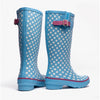 Lunar POLKA DOT Womens Rubber Wellingtons Blue