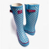 Lunar POLKA DOT Womens Rubber Wellingtons Blue