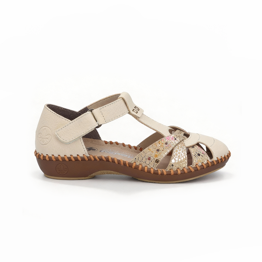 Rieker M1655 Womens Comfort Sandals Cream