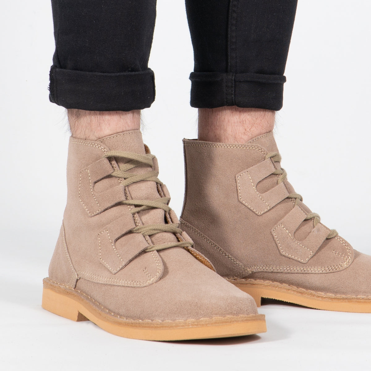 Roamers M327TS Mens Desert Boots Dk.Taupe
