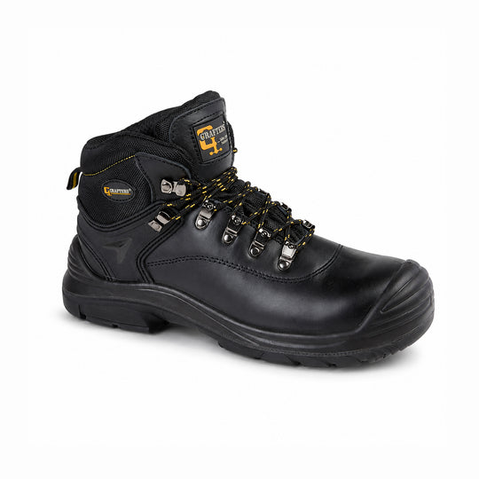 Grafters M9508A Mens Super Wide Waterproof Safety Boots Black