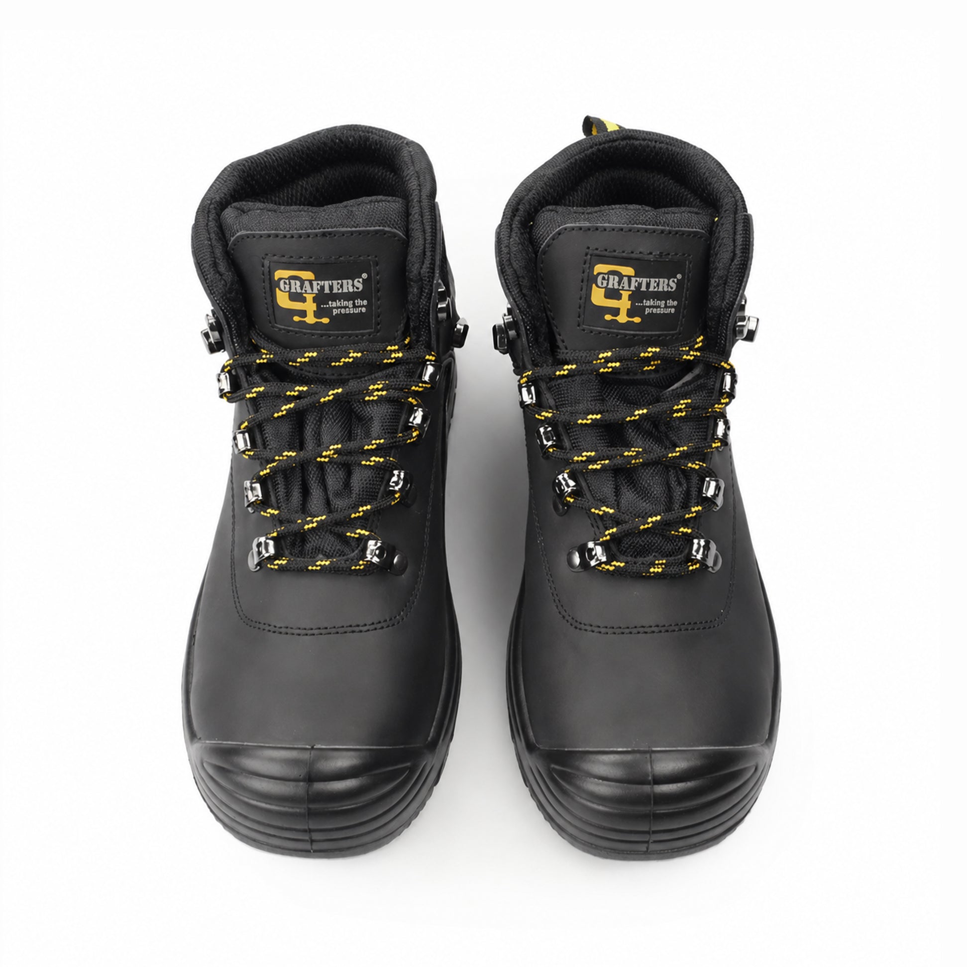 Grafters M9508A Mens Leather Super Wide Safety Boots Black