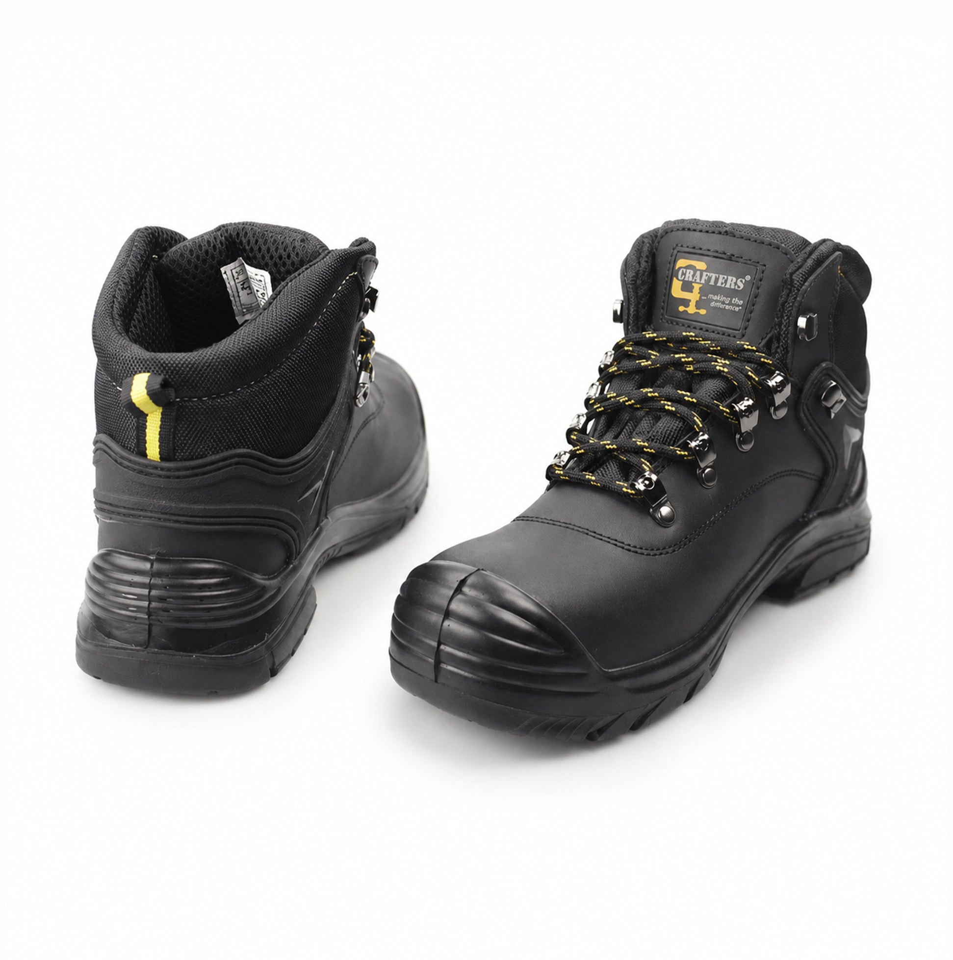 Grafters M9508A Mens Leather Super Wide Safety Boots Black