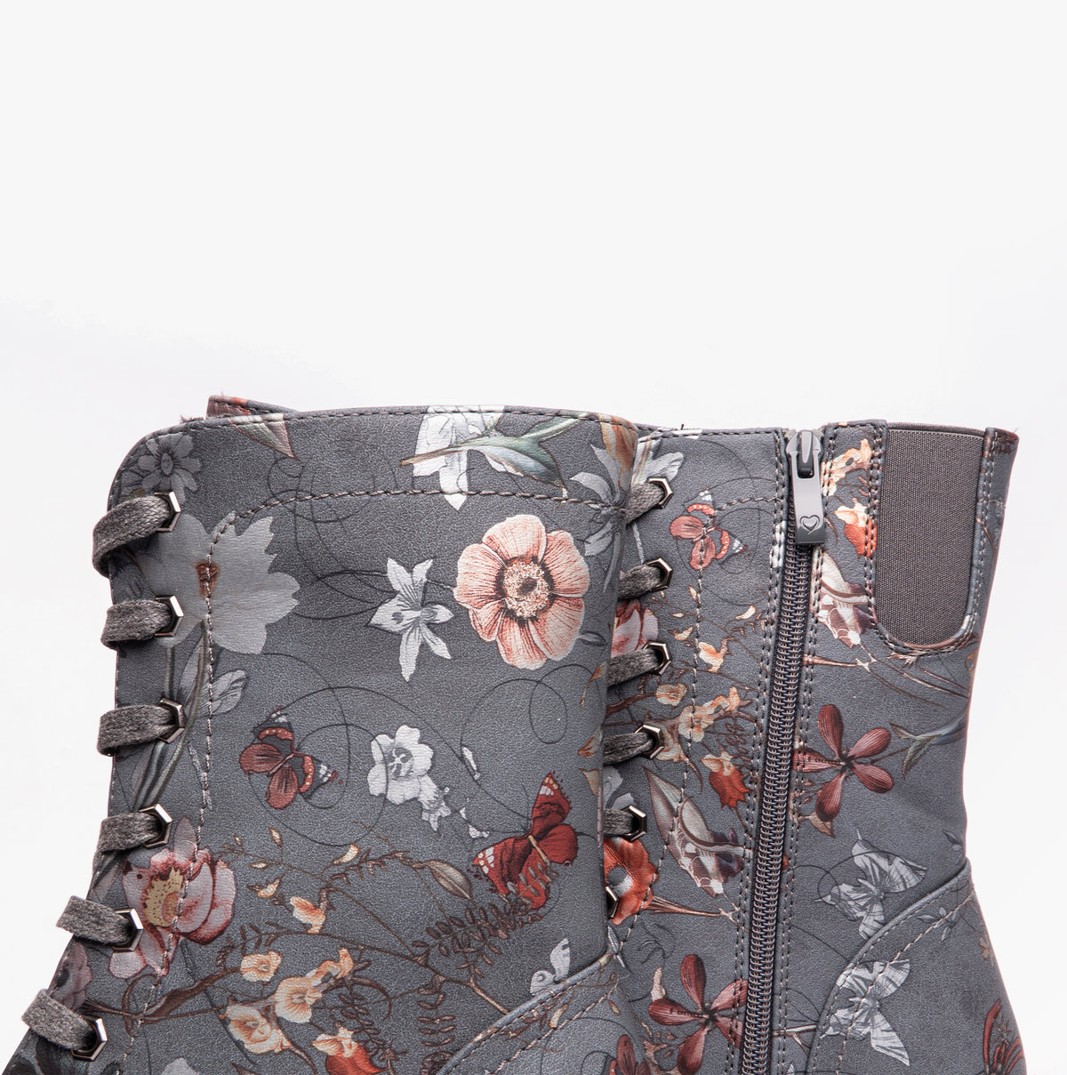 Heavenly Feet MARTINA4 PRINT FANTASY Womens Combat Boots Grey