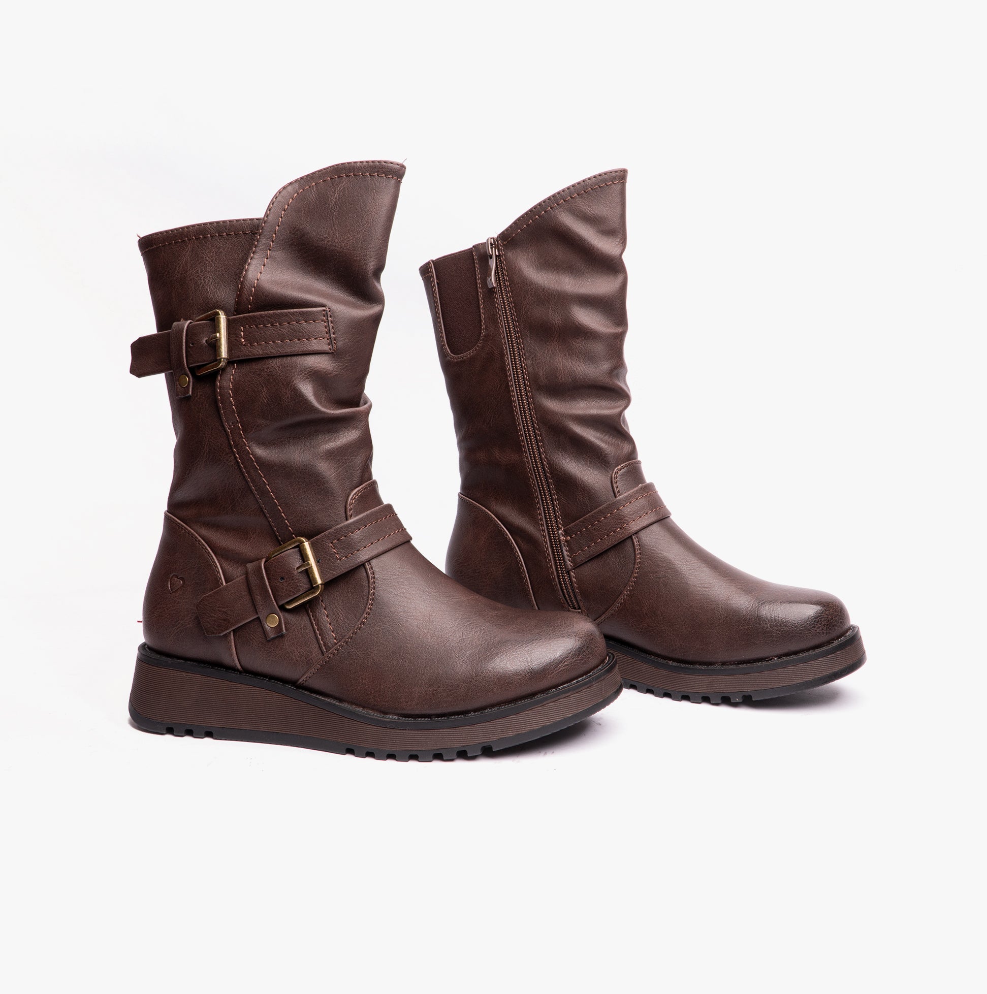 HANNAH4 Womens Biker Boots Chocolate
