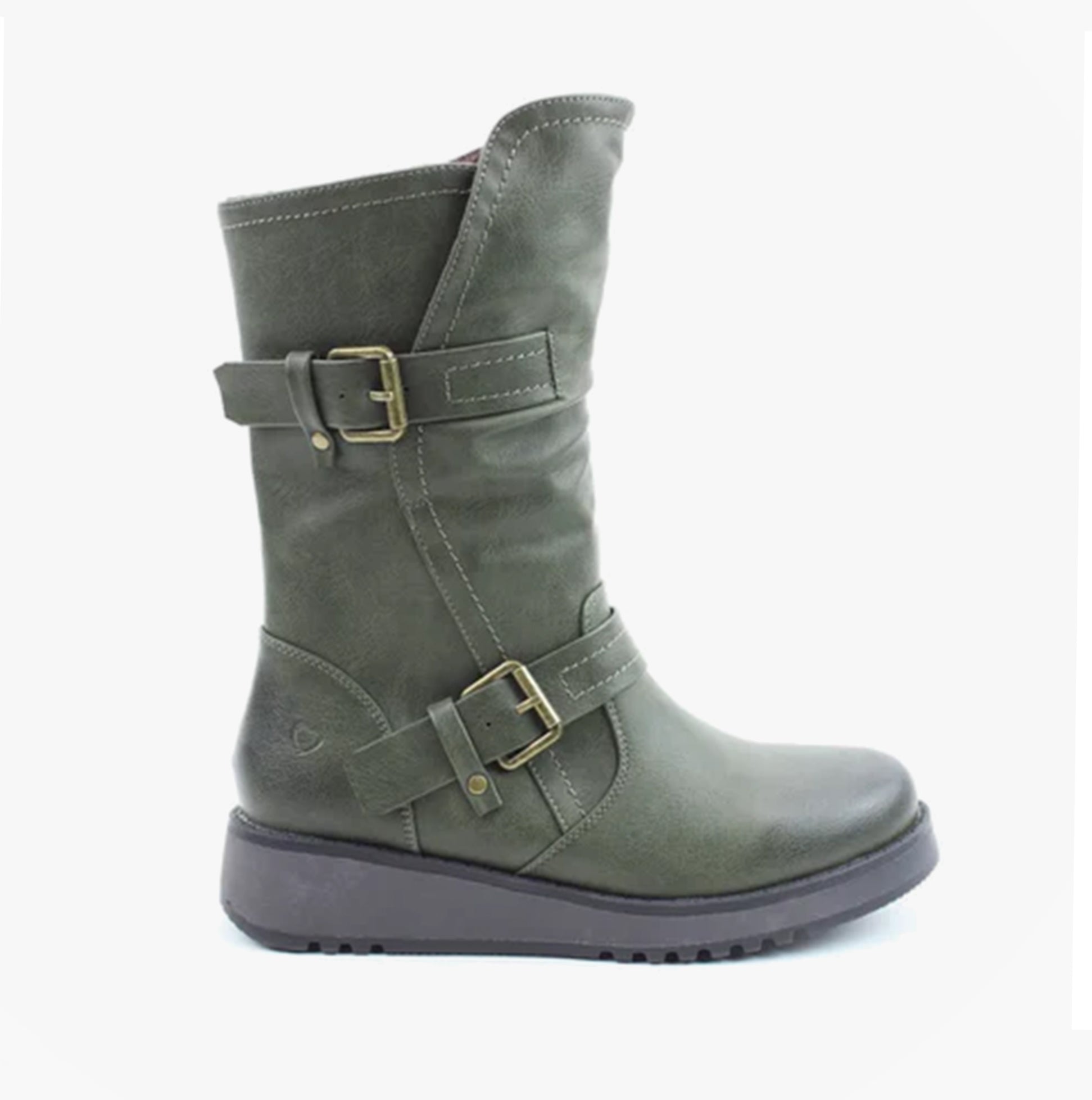 HANNAH4 Womens Biker Boots Khaki