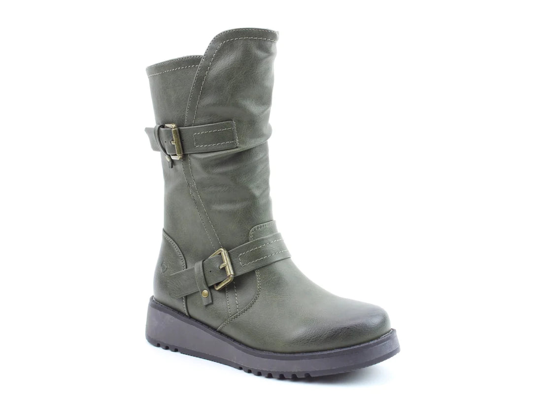 HANNAH4 Womens Biker Boots Khaki