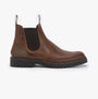Barbour PATTON Mens Chelsea Boots Teak side view featuring leather upper and elasticated side panel