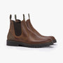 Barbour PATTON Mens Chelsea Boots Teak side view showcasing leather upper and elasticated side panels.