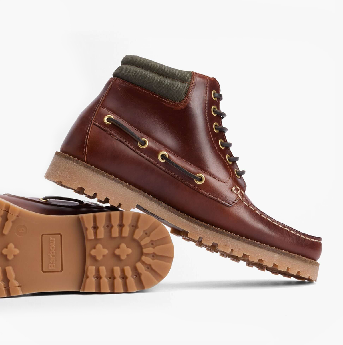 Barbour TILLER Mens Moccasin Boots Mahogany