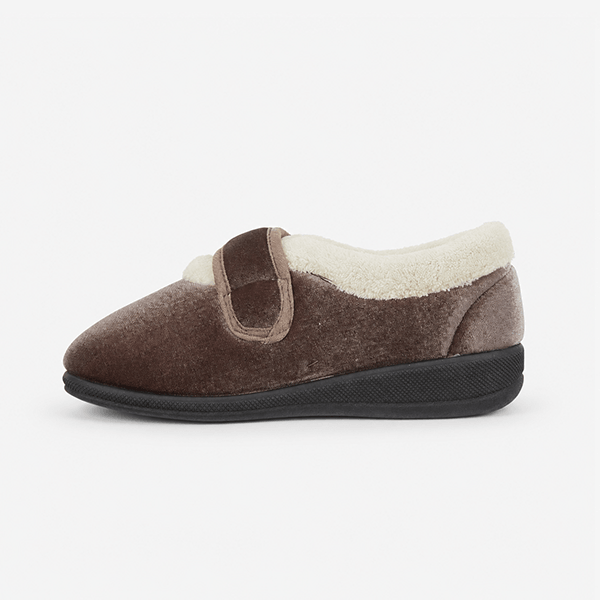 Jo & Joe MATILDA Womens Touch Fasten Slippers Mink