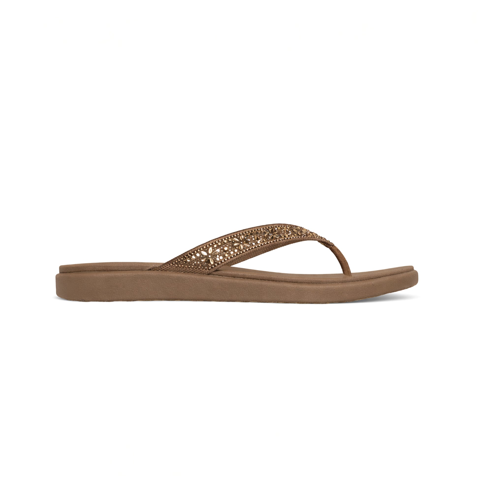 Skechers MEDITATION LUXE - SUNNY GLOW Womens Toe-Post Sandals Mocca