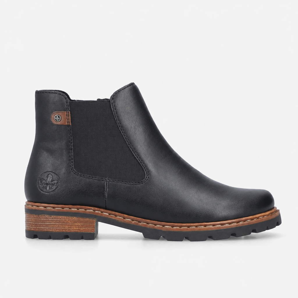 Rieker Z9354 Womens Ankle Boots Black/Mahogany