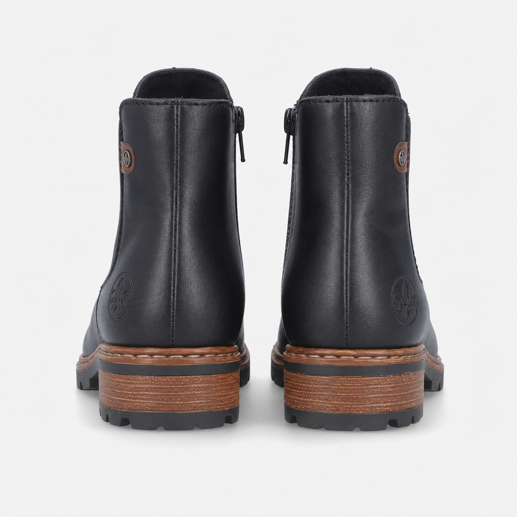 Rieker Z9354 Womens Ankle Boots Black/Mahogany