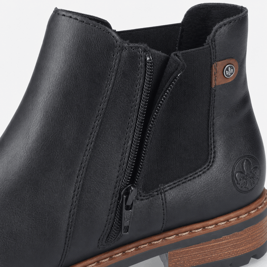 Rieker Z9354 Womens Chelsea Boots Black/Mahogany