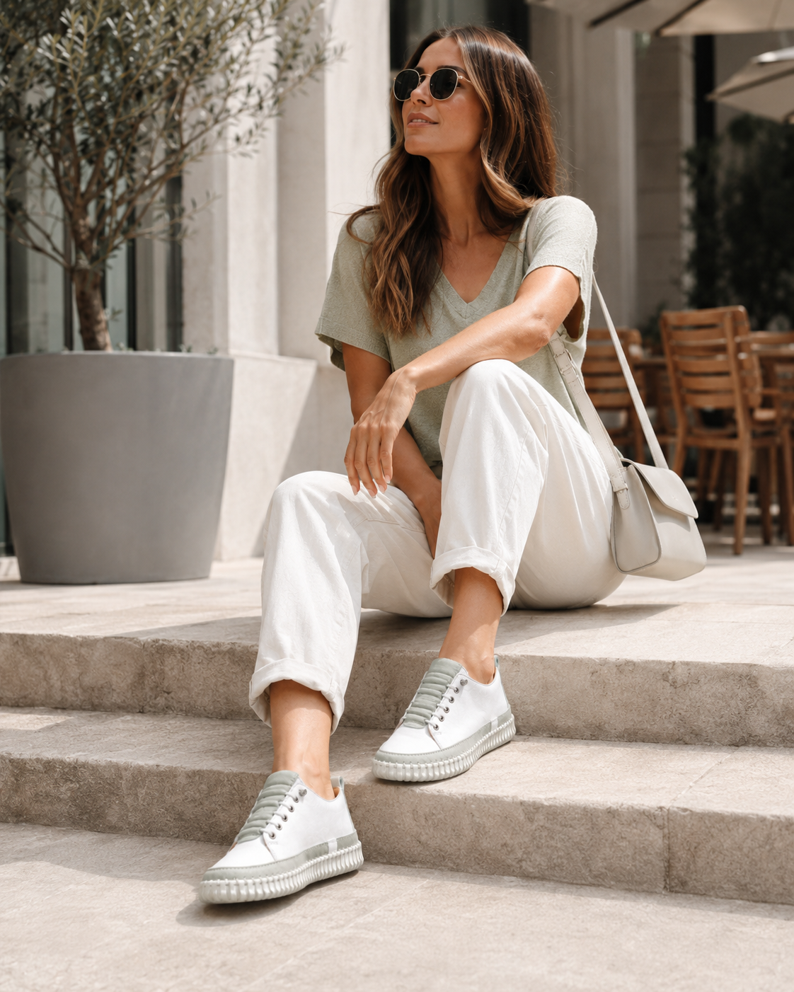Mod Comfys KATIE Womens Casual Shoes White/Mint
