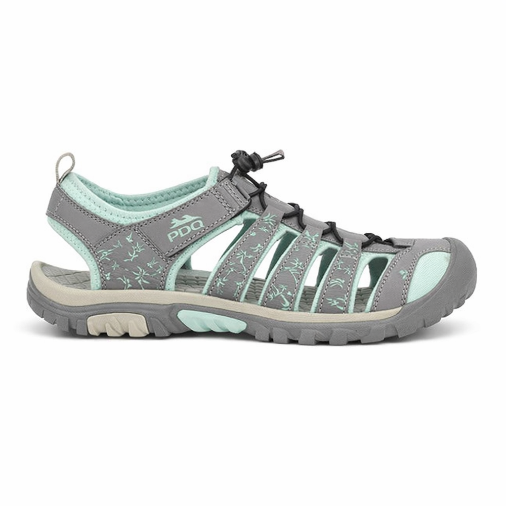 PDQ MILLIE Womens Hiking & Trail Sandals Grey/Mint