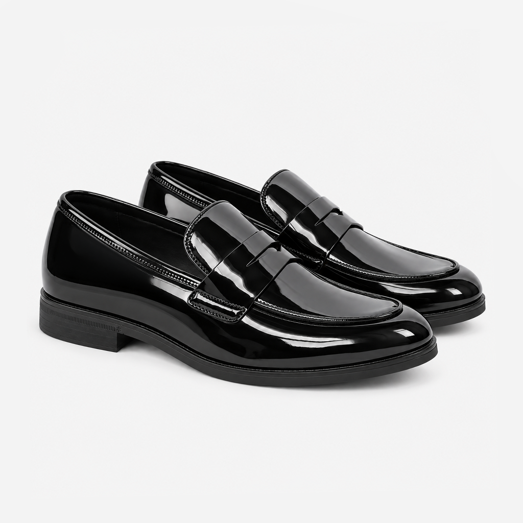 Mister Carlo ALFIE Mens Loafer Shoes Black Patent