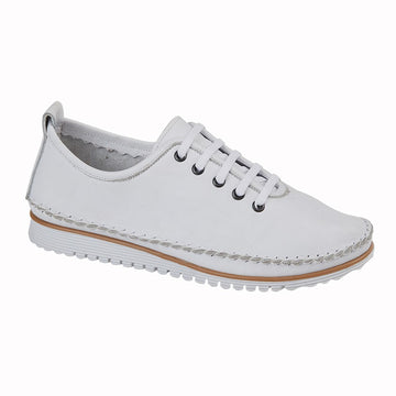 Mod Comfys L988G 5-Eye Lace Womens Leather Shoes White