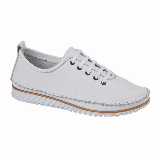 Mod Comfys L988G 5-Eye Lace Womens Leather Shoes White