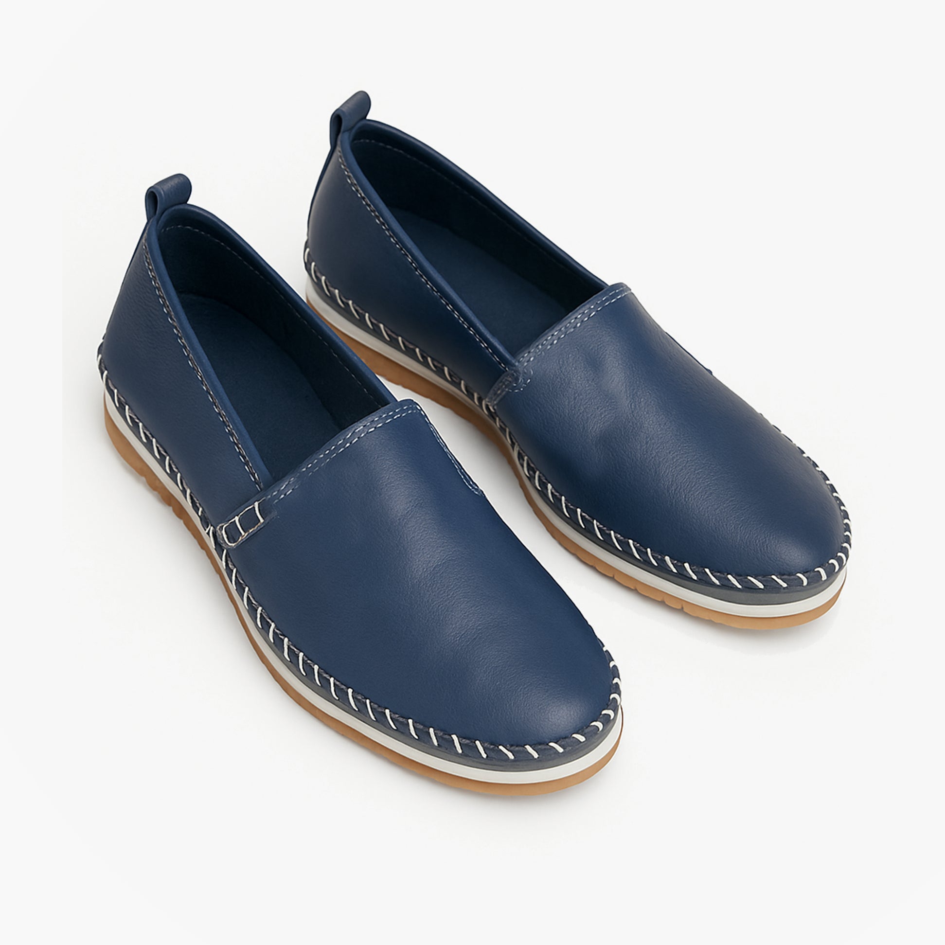 Mod Comfys L990NC Womens Soft Leather Slip-On Shoes Navy