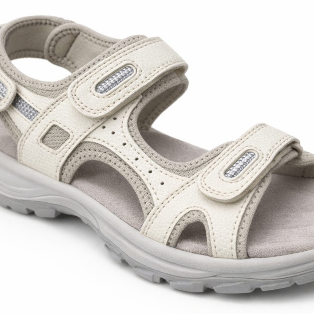 Mod Comfys JESS Womens Ankle Strap Sandals White